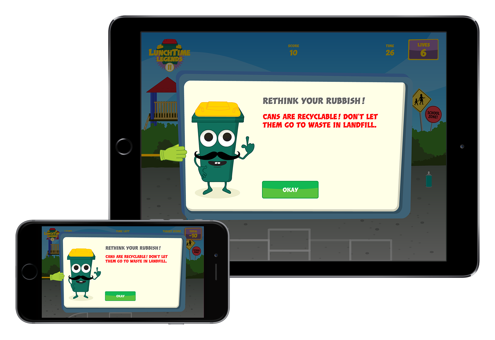 Lunchtime Legends educational screen