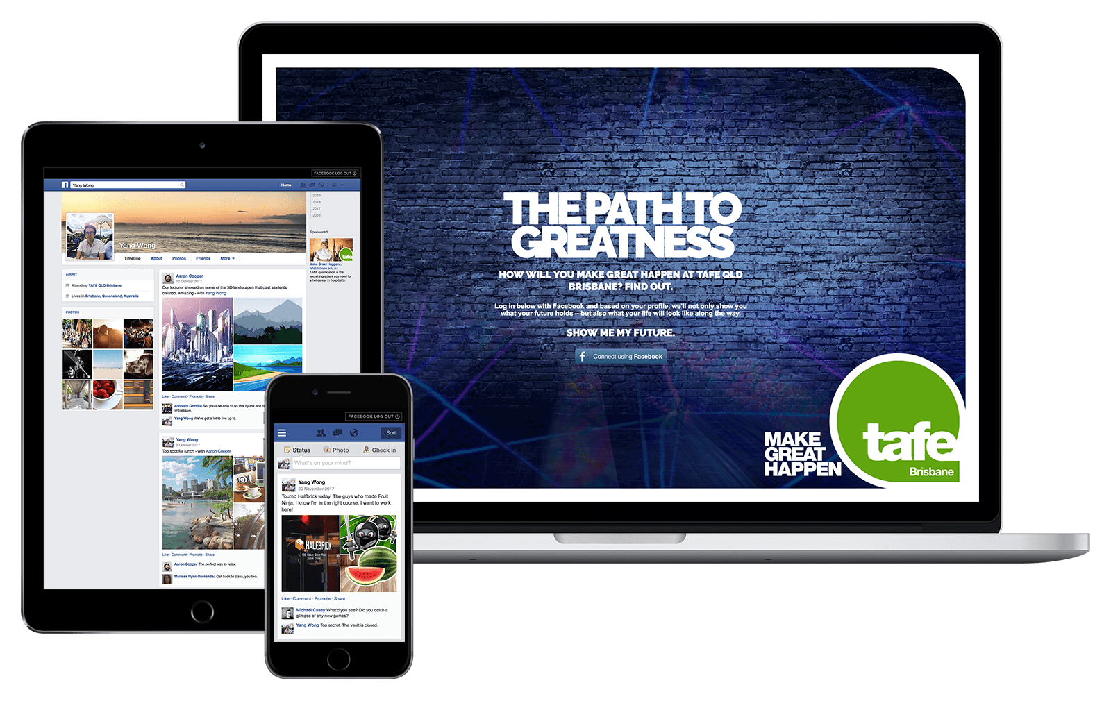 Path to Greatness website screens